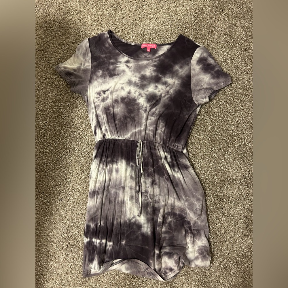 Simply Southern Black and Gray Tie-Dye Dress